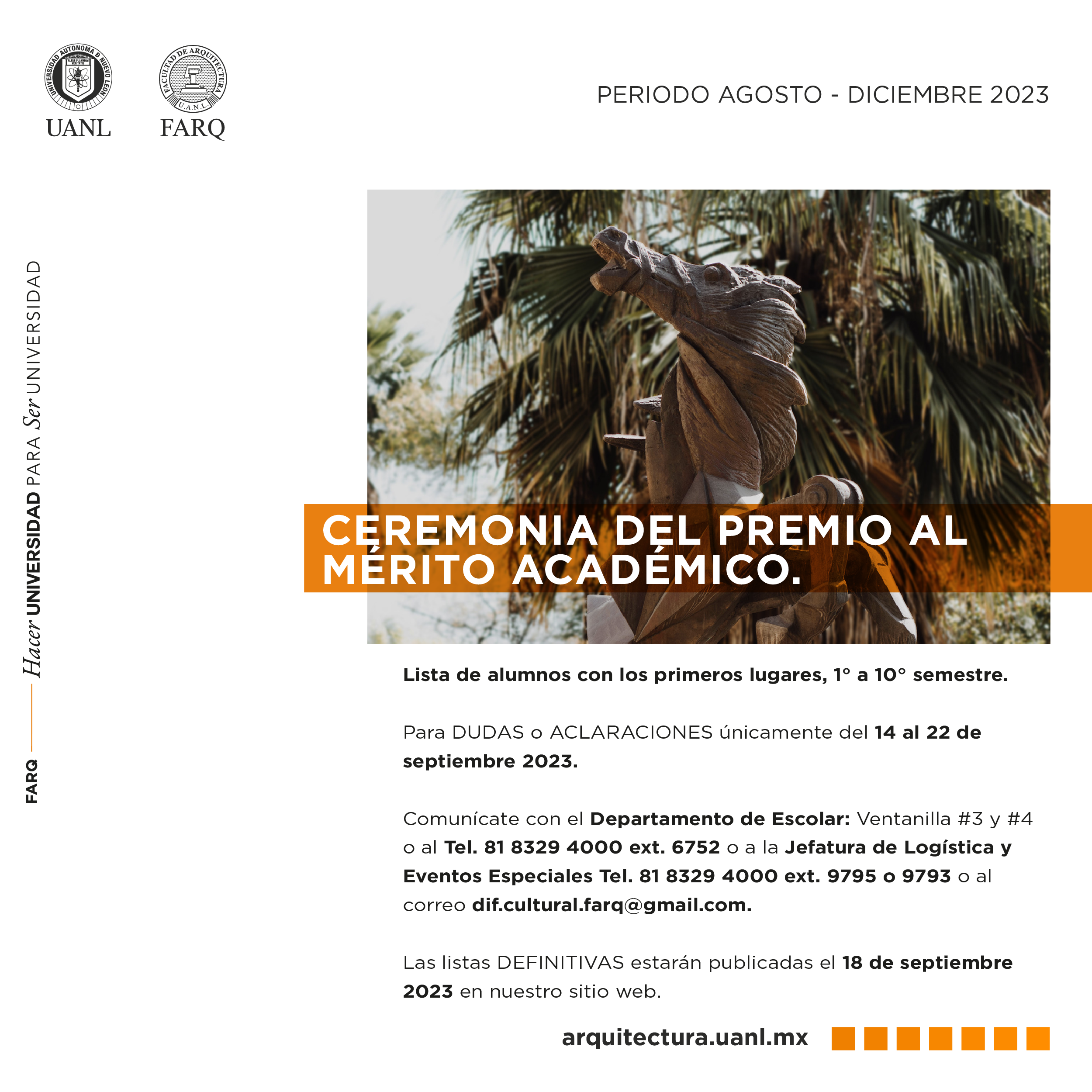 Ceremonia del premio al mérito académico